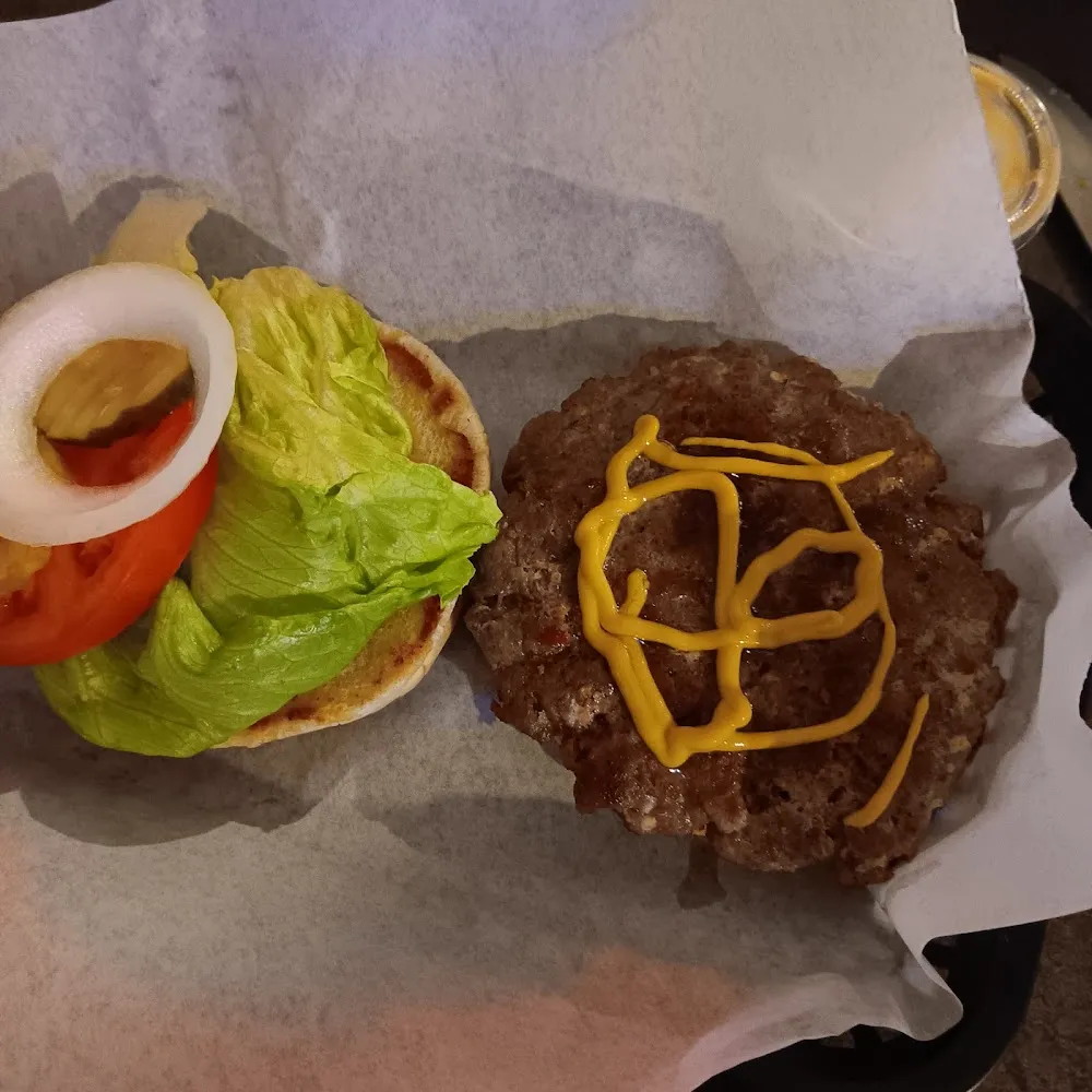 Fred's Sausage Hamburger with Fries